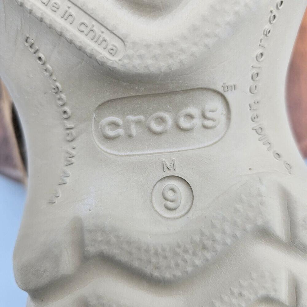 Crocs Yukon Sandals Men's 9 Brown Leather Adjustable Strap Sport Outdoor Comfort - Picture 7 of 7